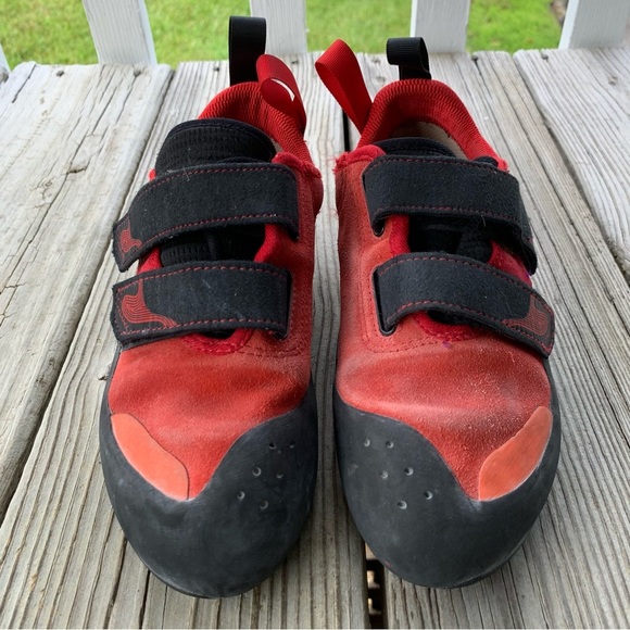 Climb X Rave Strap Climbing Shoes Mens US 6 / Womens US 7 EU 38 Red Hook & Loop - Picture 2 of 15